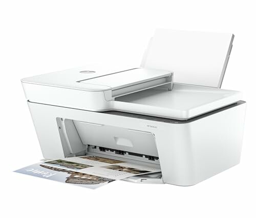 White multifunction printer with paper tray.